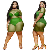 Plus Size Mesh See-Through Maxi Dress – Sexy & Trendy Club Outfit