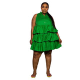 XL-5XL 2022 Summer Plus Size Sleeveless Button Loose Mini Cupcake Dress – Women's Fashion Clothing Wholesale & Dropshipping