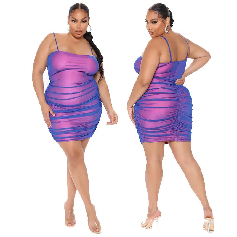 XL-5XL 2022 Summer Plus Size Sexy Halter Mini Dress – Fashion Clubwear for Women Wholesale & Dropshipping