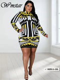 Wmstar Plus Size Floral Bodycon Midi Dress – Stylish & Flattering Fit