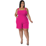 Plus Size Sleeveless Slash Neck Bodysuit – Casual & Chic Summer Jumpsuit