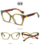 Fashion Women's Retro Sunglasses Sunshade Design Sunglasses Square Contrast Color Frame Outdoors Cat Eye Anti-Blue Glasses UV400