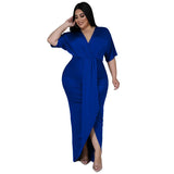 Sexy V-Neck Irregular Split Bodycon Dress – Chic Party & Nightclub Wear