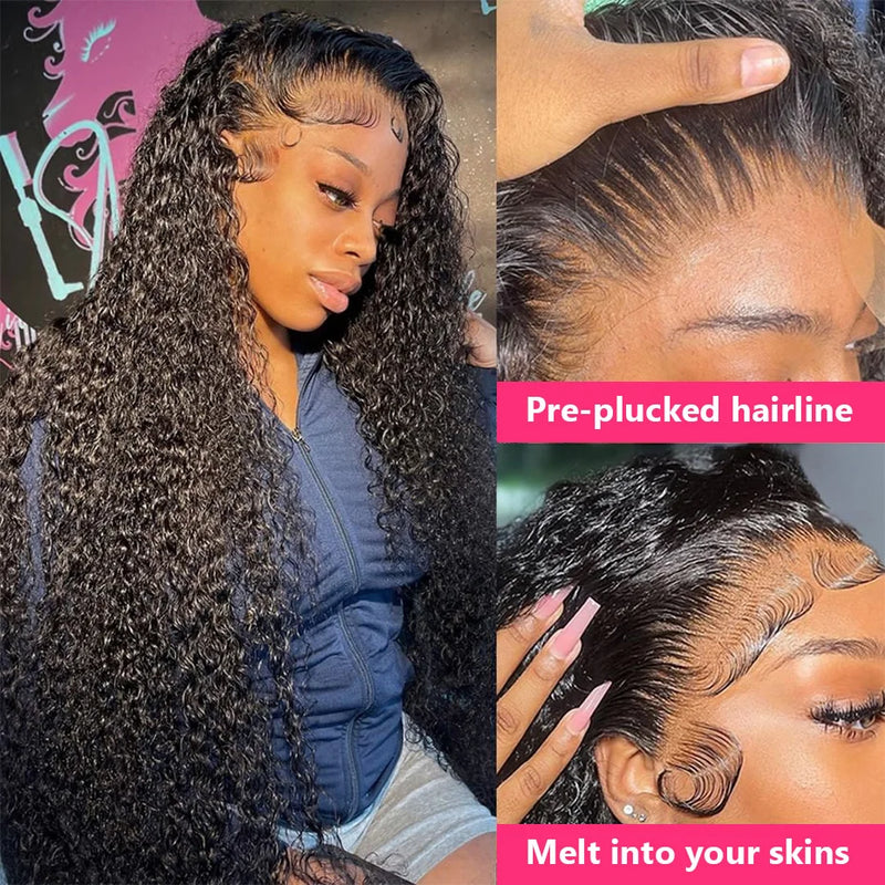 Gabrielle Curly Human Hair Wigs For Black Women Human Hair 4×4 Lace Closure Wig 13x4 Transparent Deep Curly Lace Frontal Wig