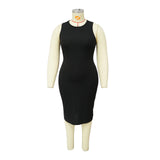 WSFEC L-4XL 2024 African Women’s Solid Color Short Sleeve Plus Size Midi Dress – Sexy & Elegant Fashion for Women