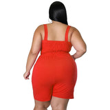 Plus Size Sleeveless Slash Neck Bodysuit – Casual & Chic Summer Jumpsuit