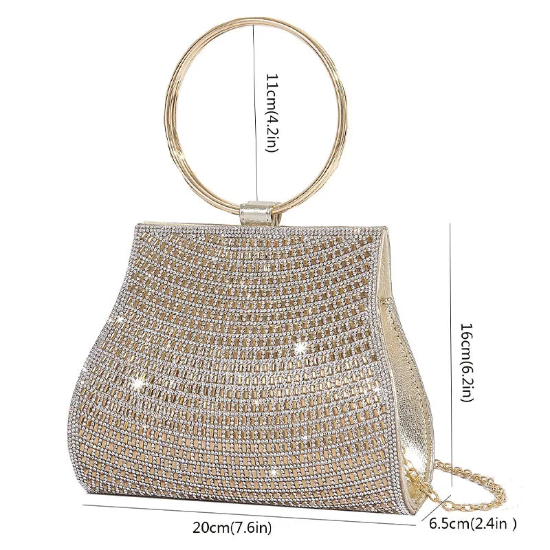 Woman Evening Bag Diamond Rhinestone Clutch Crystal Day Lady Wallet Wedding Purse Party Banquet Silver Handbags Clutches Tote