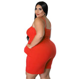 Plus Size Sleeveless Slash Neck Bodysuit – Casual & Chic Summer Jumpsuit