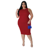 WSFEC L-4XL 2024 African Women’s Solid Color Short Sleeve Plus Size Midi Dress – Sexy & Elegant Fashion for Women