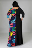Wmstar Plus Size Patchwork Maxi Dress – Elegant & Comfortable Summer Style