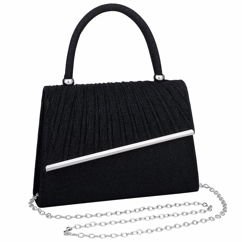 Women Clutch Bag Evening Bags Pleated Elegant Handbags Fashion Female Shoulder Bag Purse for Wedding Party Banquet Dating