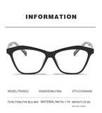 Light Blue Blocking Optical Glasses Vintage Cat Eye TR90 Small Frame Computer Eyewear Anti Blue Light Spectacle Reading Glasses