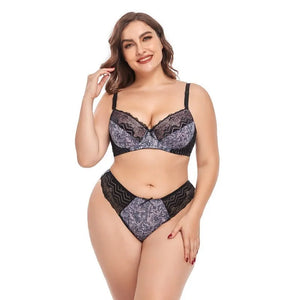 Seductive Winter Lingerie Set: Sexy Push-Up Bra and String Set with Floral Print - Padded Mold Cup for Enhanced Comfort