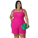 Plus Size Sleeveless Slash Neck Bodysuit – Casual & Chic Summer Jumpsuit