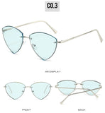 Rimless Heart Gradient Lens Sunglasses Women 2024 Luxury Fashion Oversized Frameless Triangle Curved Sun Glasses Eyewear Shades