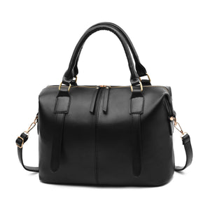 Messenger Bags for Women PU Leather Top-Handle Handbag Large Capacity Shoulder Bag Solid Color Classic Crossbody Bag Shopping