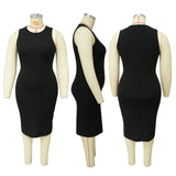 WSFEC L-4XL 2024 African Women’s Solid Color Short Sleeve Plus Size Midi Dress – Sexy & Elegant Fashion for Women