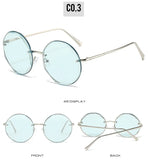 Rimless Round Gradient Lens Sunglasses Women 2024 Luxury Brand Fashion Oversized Frameless Curved Sun Glasses Eyewear Shades