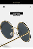 Rimless Round Gradient Lens Sunglasses Women 2024 Luxury Brand Fashion Oversized Frameless Curved Sun Glasses Eyewear Shades