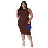 WSFEC L-4XL 2024 African Women’s Solid Color Short Sleeve Plus Size Midi Dress – Sexy & Elegant Fashion for Women